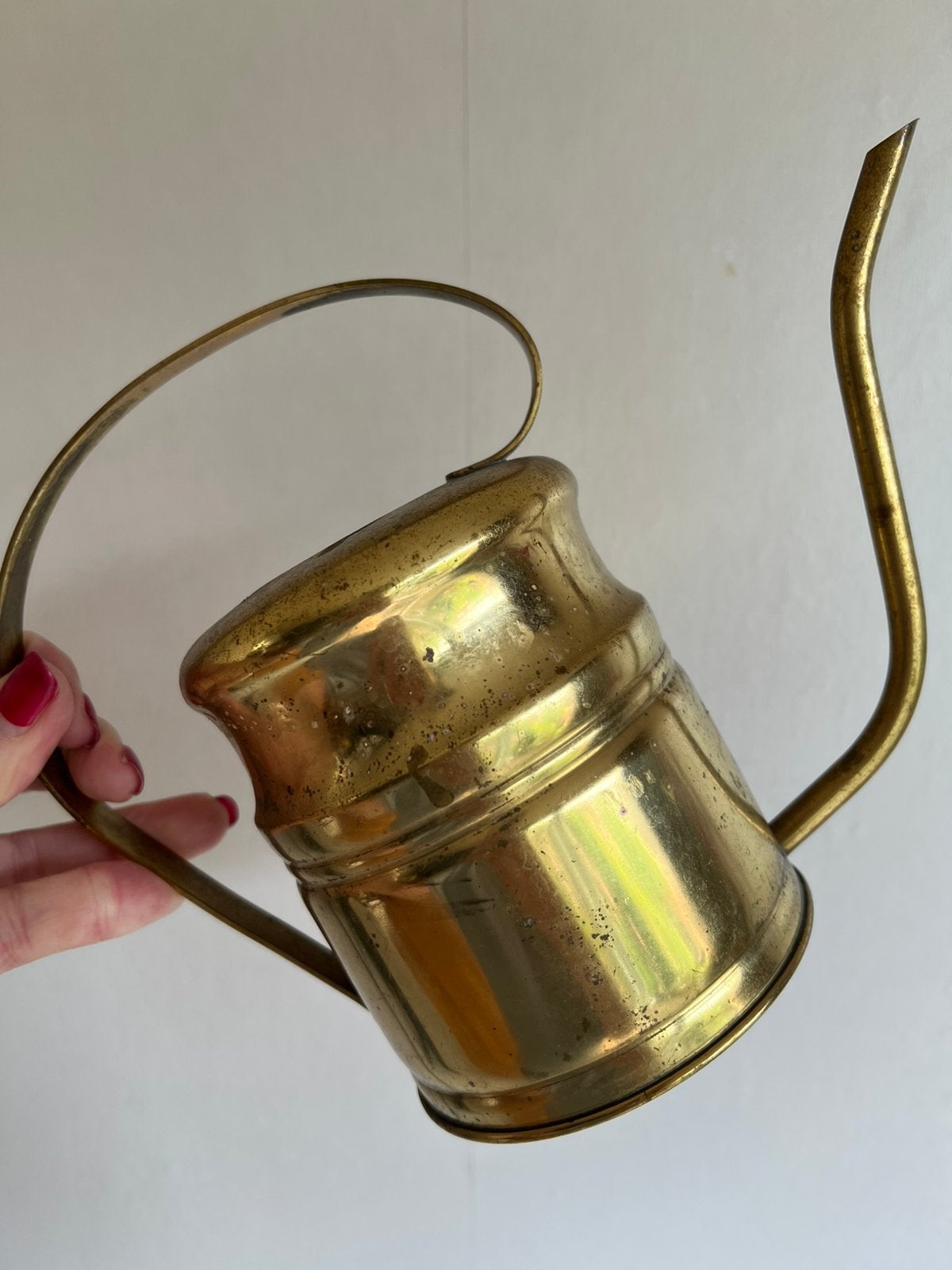 Vintage Messing Plantengieter Giet Fijn Lekt Niet Jaren 60, Tuin en Terras, Gieters, Ophalen of Verzenden, Gebruikt, Metaal