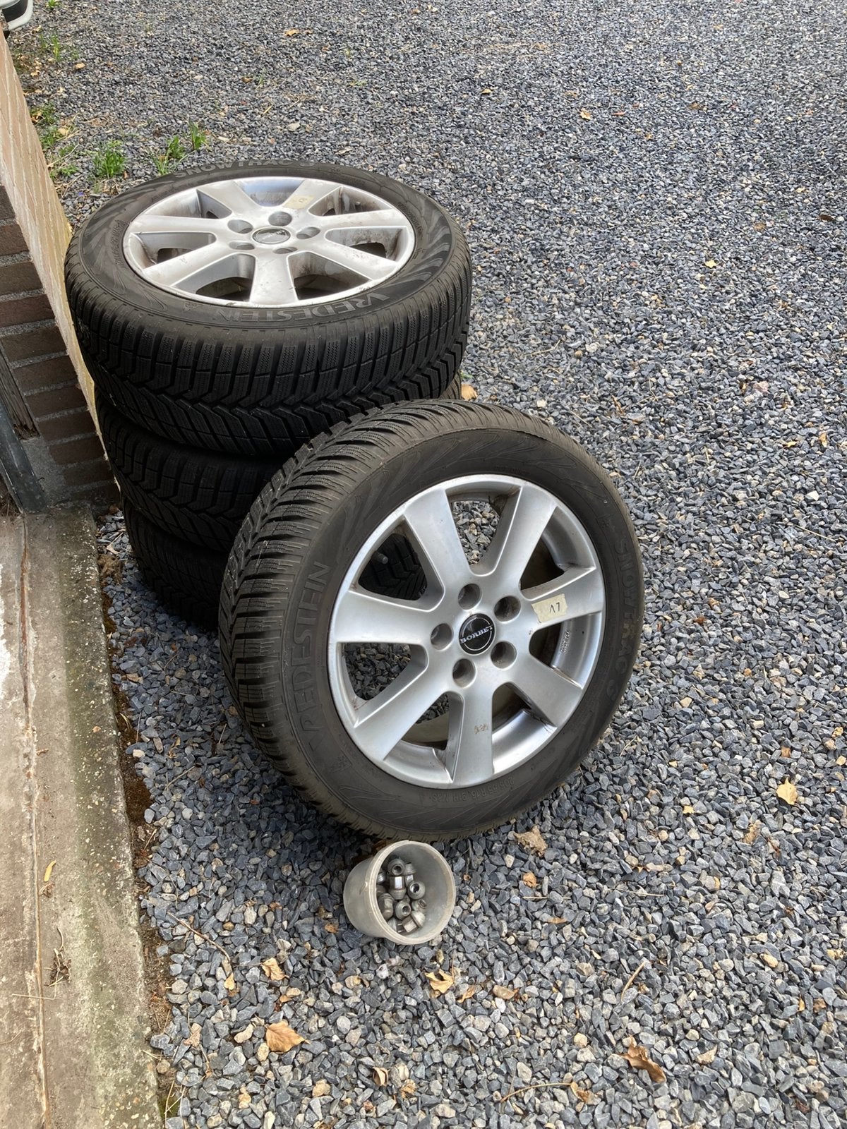 Winterbanden Vredestein / Borbet velgen 205/55R16 Snowtrac 3, Ophalen, Gebruikt, 16 inch, Banden en Velgen