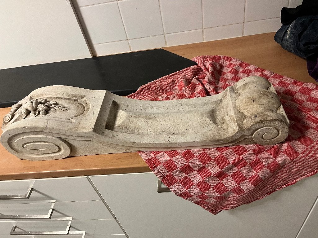 Echt natuursteen Sokkel ornament hoeksteun console, Ophalen