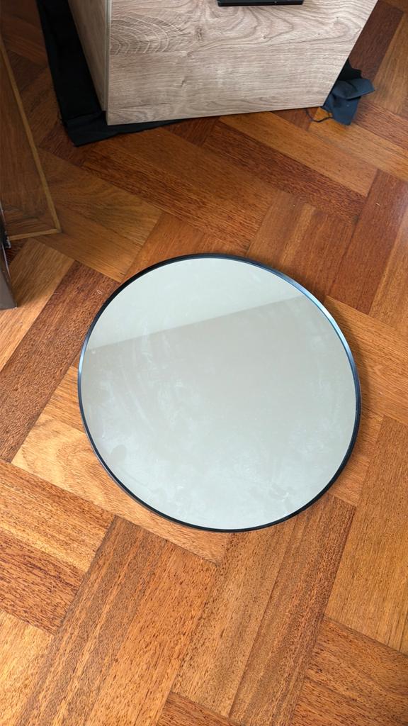 2x IKEA LINDBYN Round Mirror 50cm – Black – New/Unused, Huis en Inrichting, Woonaccessoires | Spiegels, Ophalen, Rond, 50 tot 75 cm