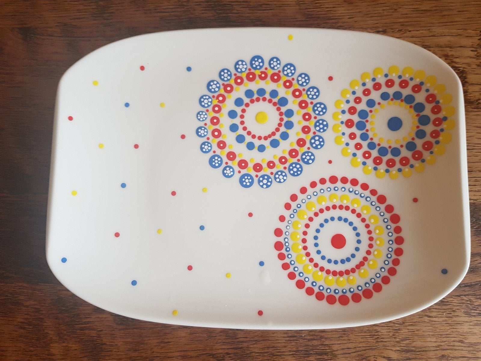 Villeroy & Boch bord met uniek handgestipt motief, Ophalen of Verzenden