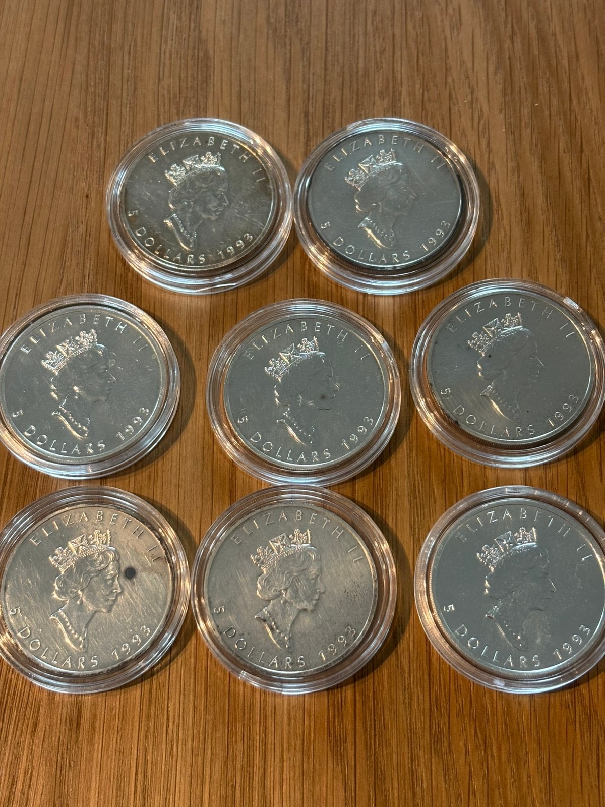 Maple leaf 1993 zilver 1 ounce in capsule, Ophalen of Verzenden, Zilver