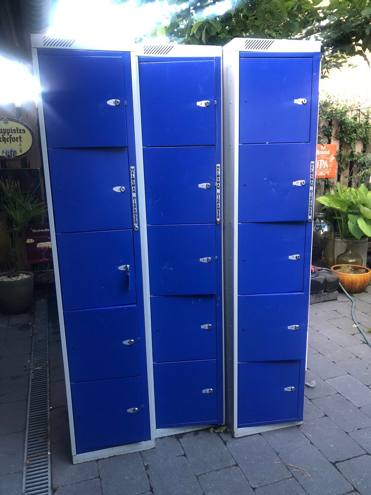 15 Blauwe Locker Kluisjes - Ideaal voor Opslag, Ophalen, Gebruikt