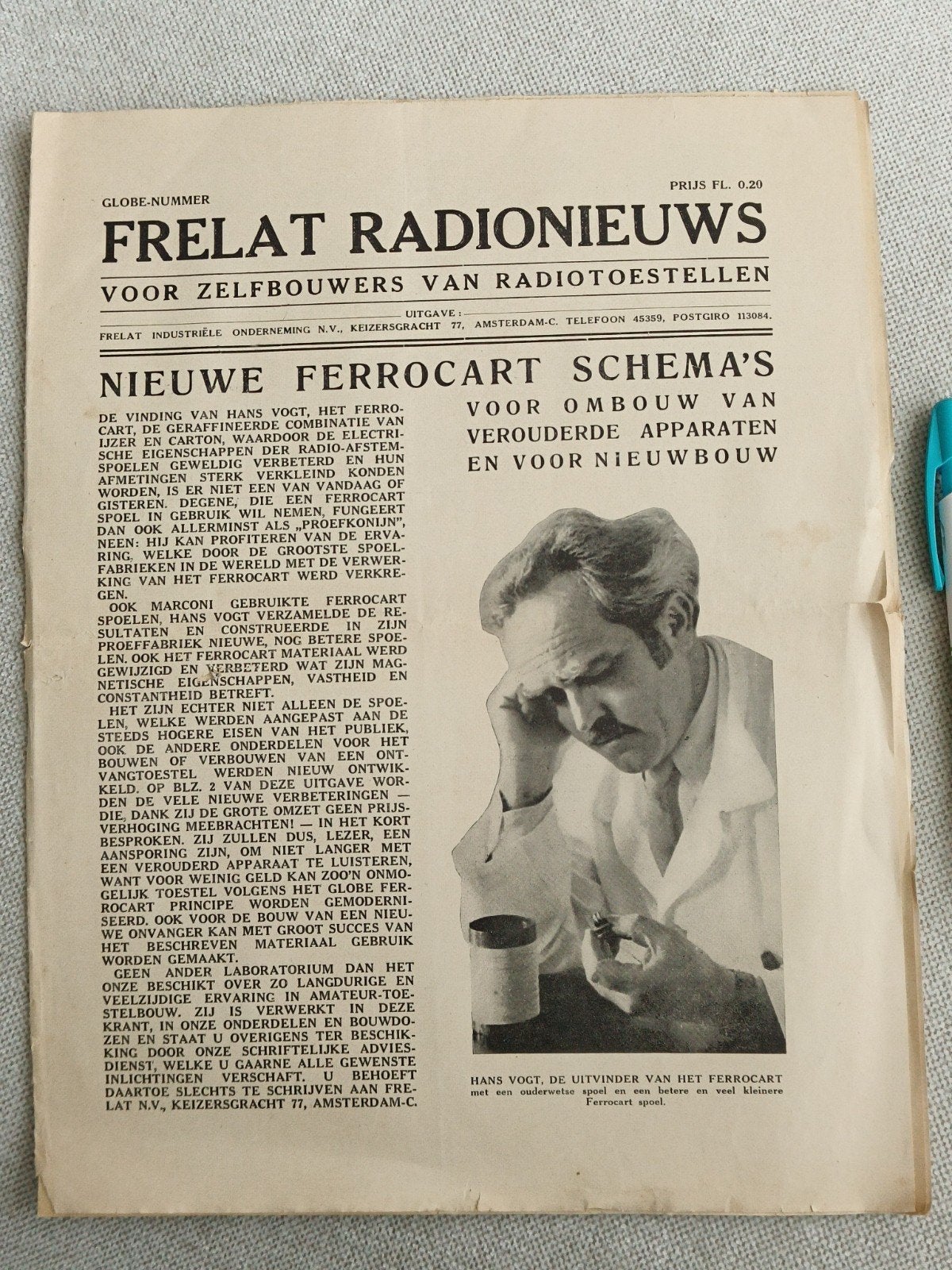 FRELAT RADIONIEUWS, GLOBE-NUMMER, FERROCART, Ophalen of Verzenden