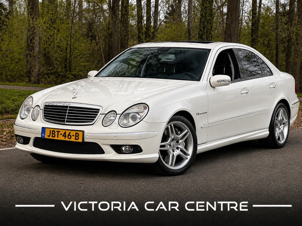 Mercedes-Benz E-Klasse AMG 55 -E55-V8 - Youngtimer, Auto's, Automaat, Gebruikt, Wit, Leder