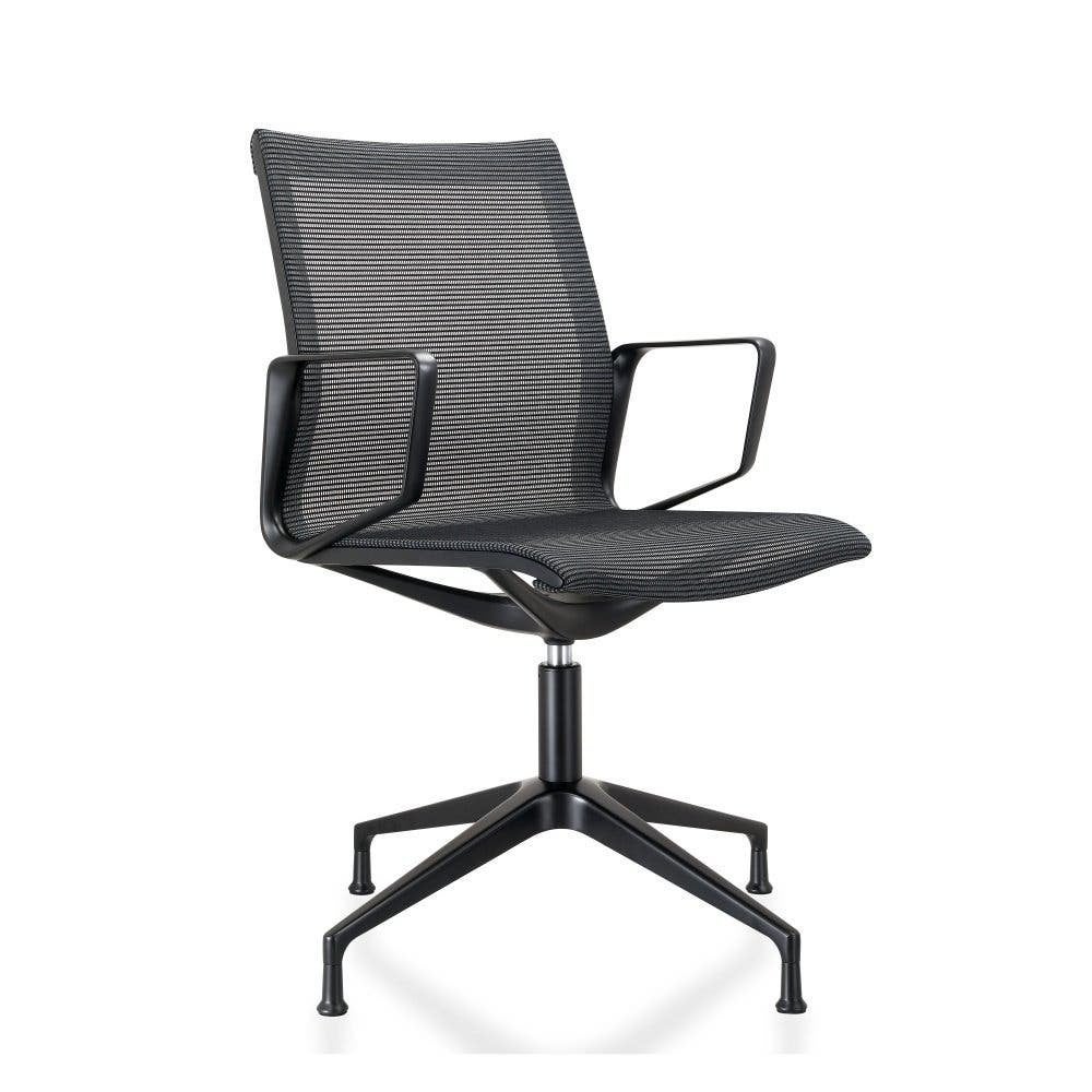 Design vergaderstoel, Zwarte netweave, Zwart frame draaibaar, Zwart, Design, Nieuw, Ophalen of Verzenden