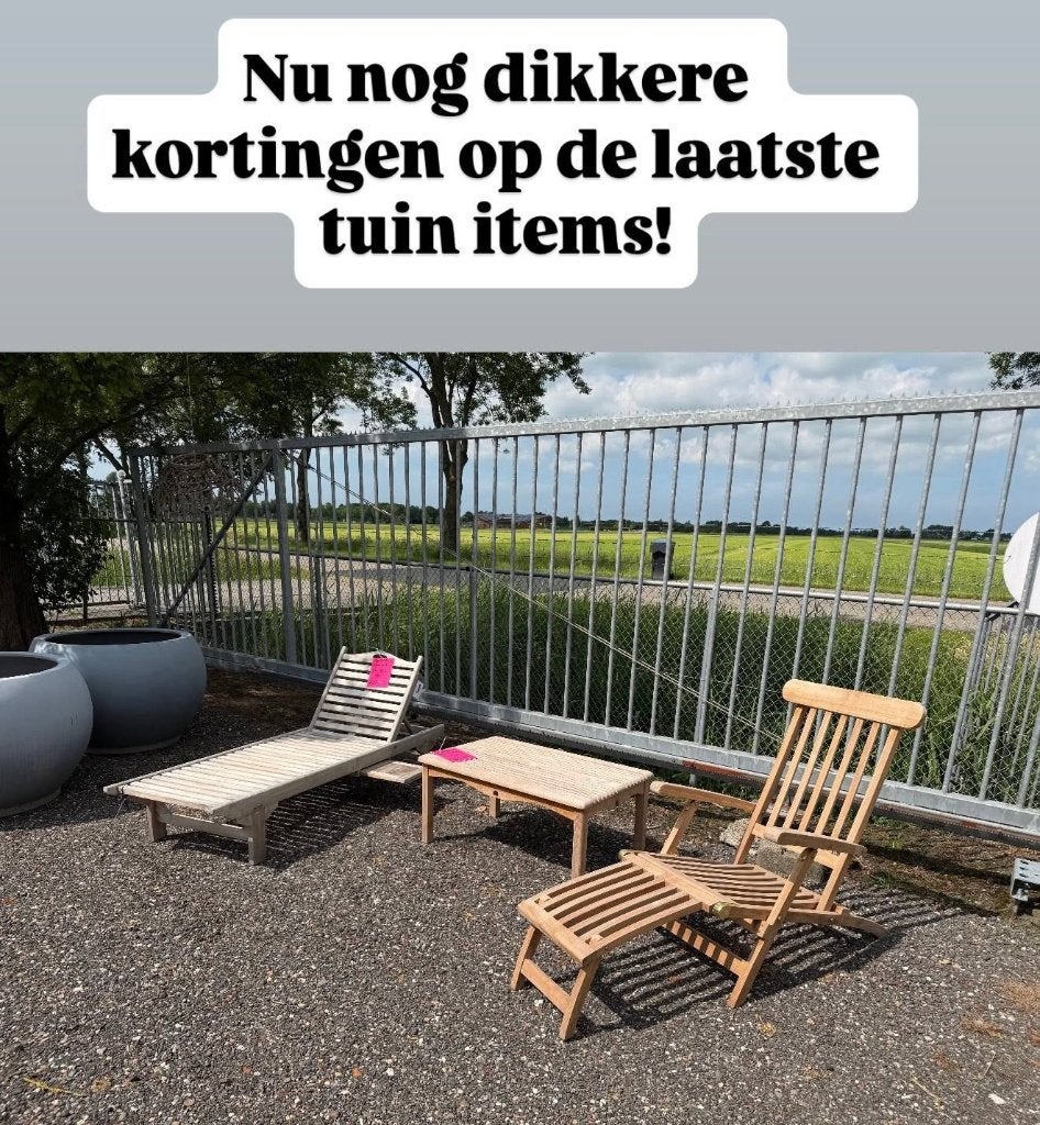 De laatste tuinmeubelen, loungesets en potten met kortingen!, Ophalen, Nieuw, Eettafel