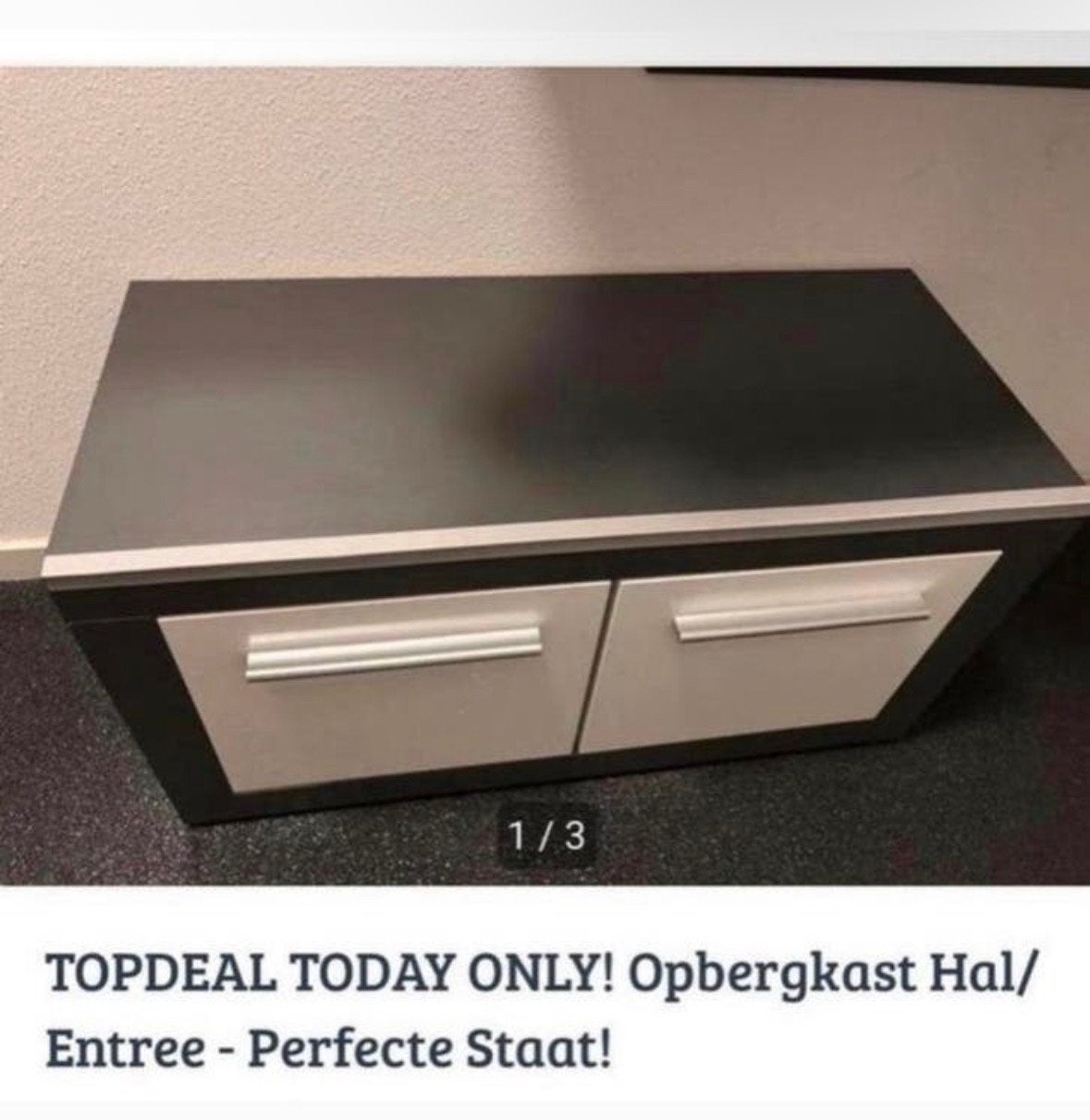 NU! Grijze/witte entree hal kast /schoenenkast - goede staat, Ophalen, Gebruikt