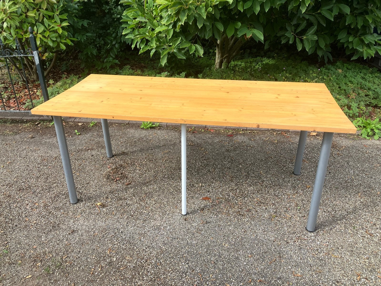 Vurenhouten bureau/tafel met 5 poten (180x80x2,8 cm), Gebruikt, Vijf personen of meer, 150 tot 200 cm, Modern