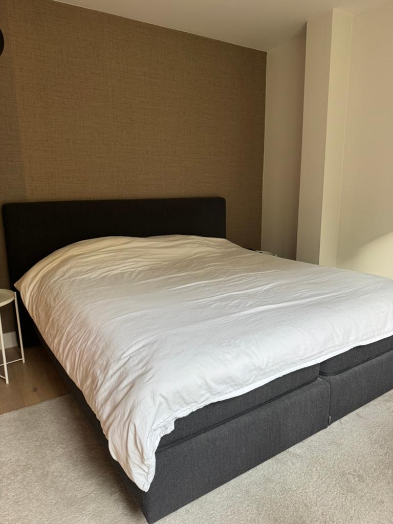 Auping boxspring in antraciet grijs ophalen zsm, Huis en Inrichting, Ophalen, Gebruikt, Tweepersoons, 180 cm