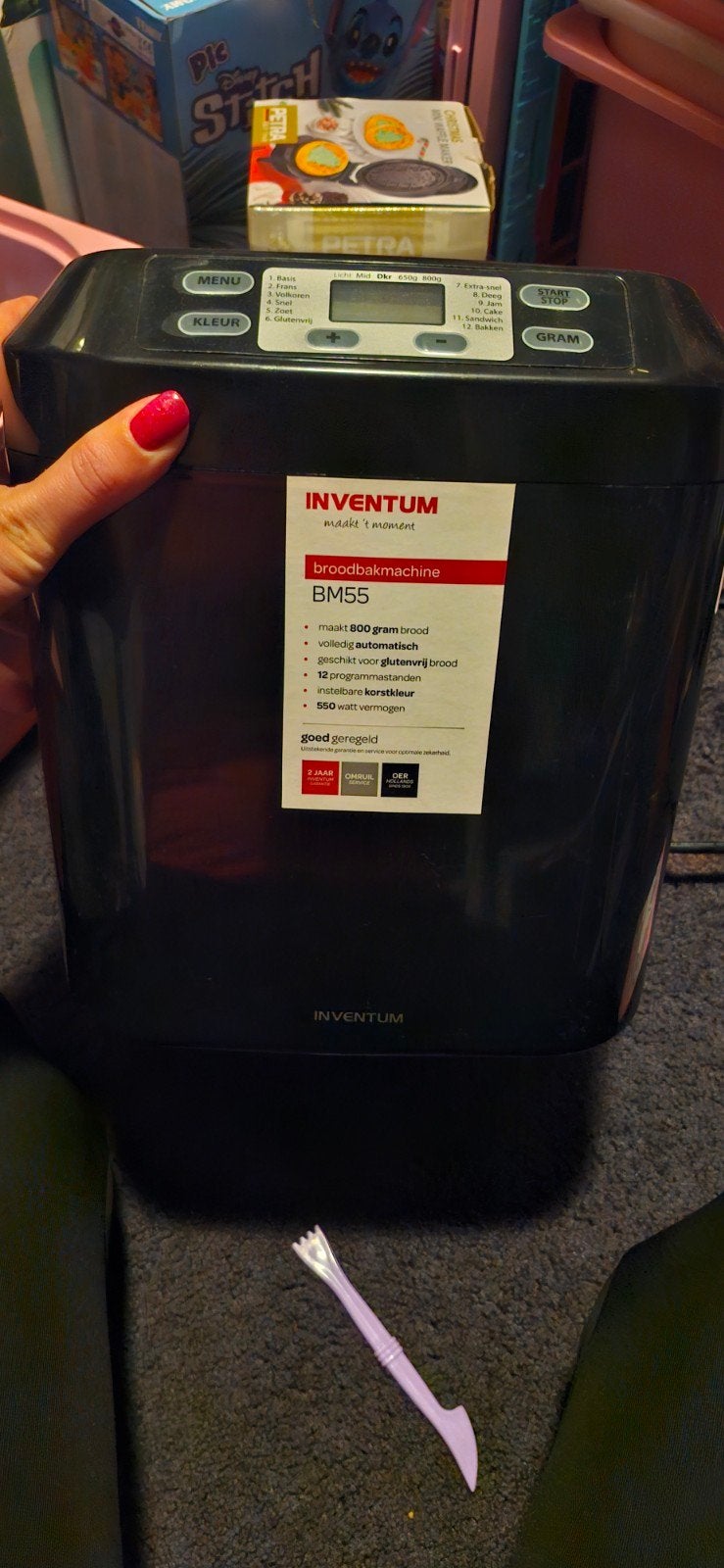 Inventum BM55 Broodbakmachine - Zo goed als nieuw, Gebruikt, Meer dan 10 programma's, 400 tot 800 gram deeg, Ophalen