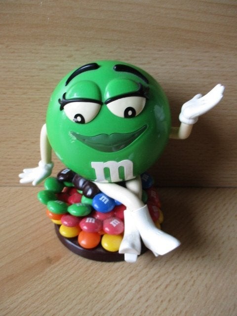 M&M's Mars dispenser deksel  Green  11cm, Ophalen of Verzenden, Zo goed als nieuw