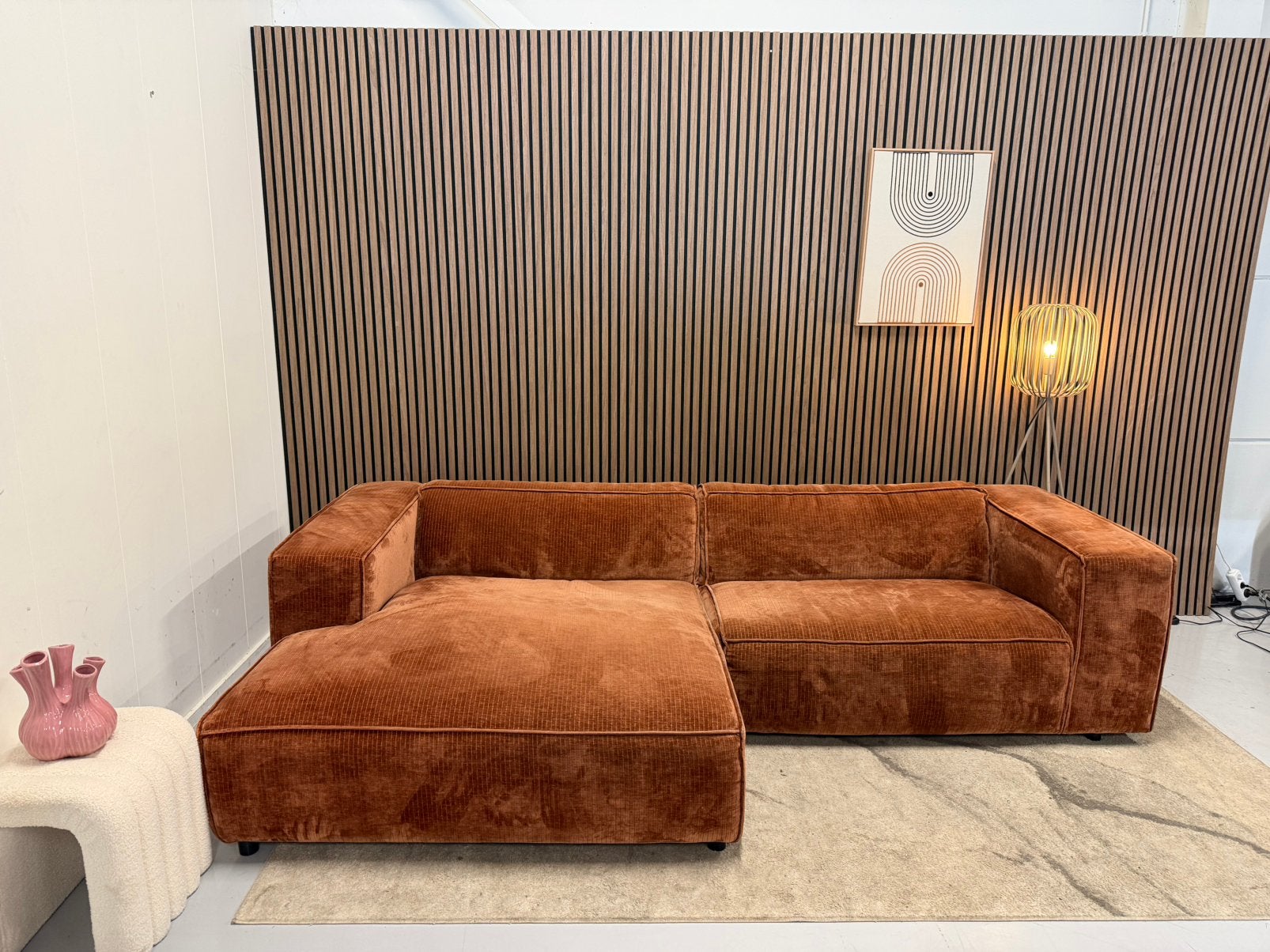 Zitmaxx - Hoekbank - Terracotta - Zeer Nette Staat, Ophalen of Verzenden, Zo goed als nieuw, 150 cm of meer, Vierpersoons of meer