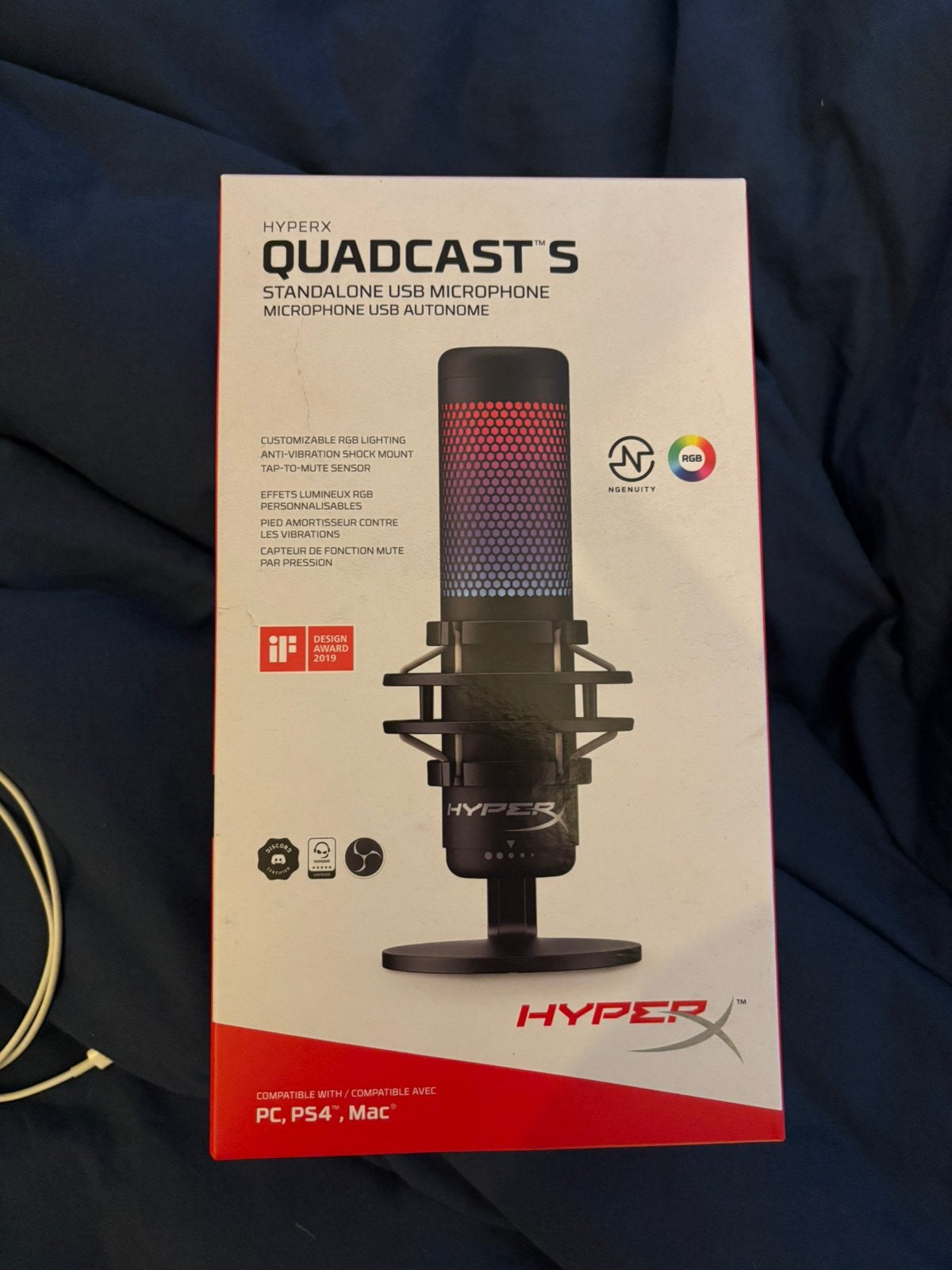 HyperX QuadCast S USB Microfoon RGB + Arm | Gaming/Streaming, Ophalen, Zo goed als nieuw, Studiomicrofoon