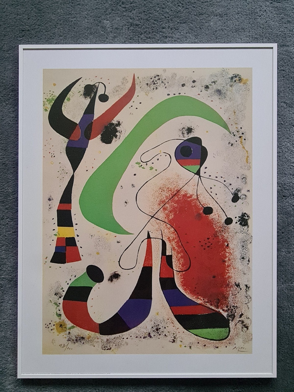 Zeefdruk van Miro., Ophalen