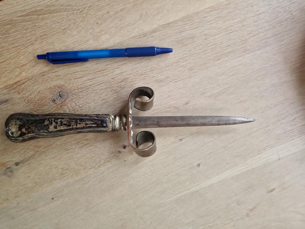 Vintage Briefopener / Sierdolk met Verzilverd Handvat, Ophalen of Verzenden