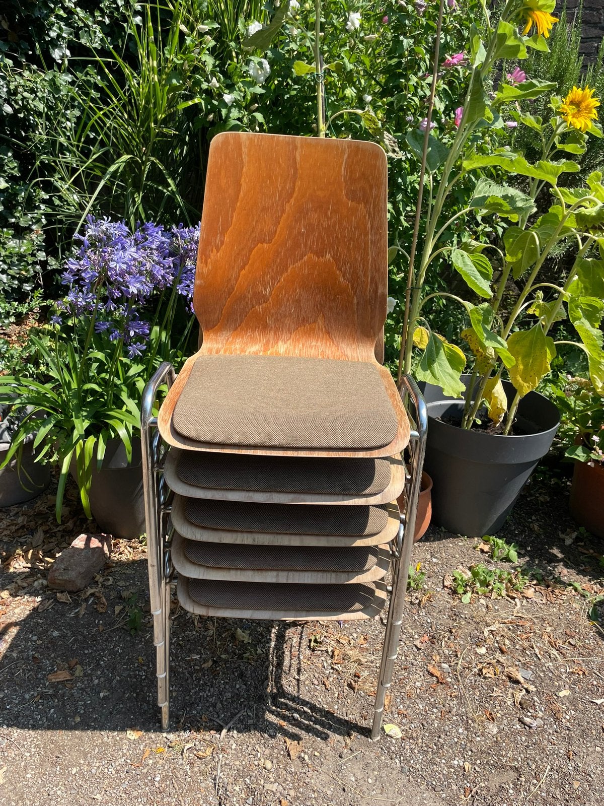 5 stapelstoelen, Ophalen, Stapelstoelen, Gebruikt, Overige kleuren