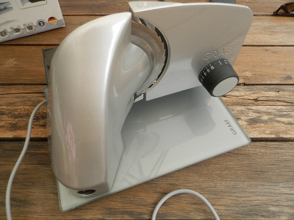 Graef V20EU el.snijmachine, Zilver, Ophalen of Verzenden, Zo goed als nieuw, Snijmachine
