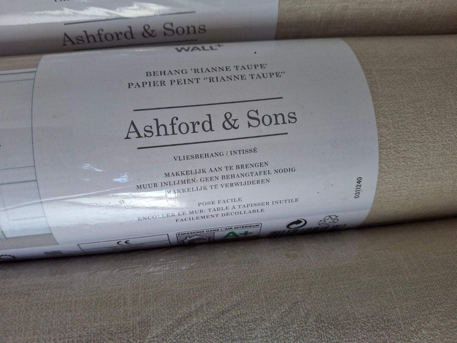 Ashford & Sons Vliesbehang 'Rianne Taupe' - 6 rollen, Ophalen, Beige, Modern, 25 tot 50 m²