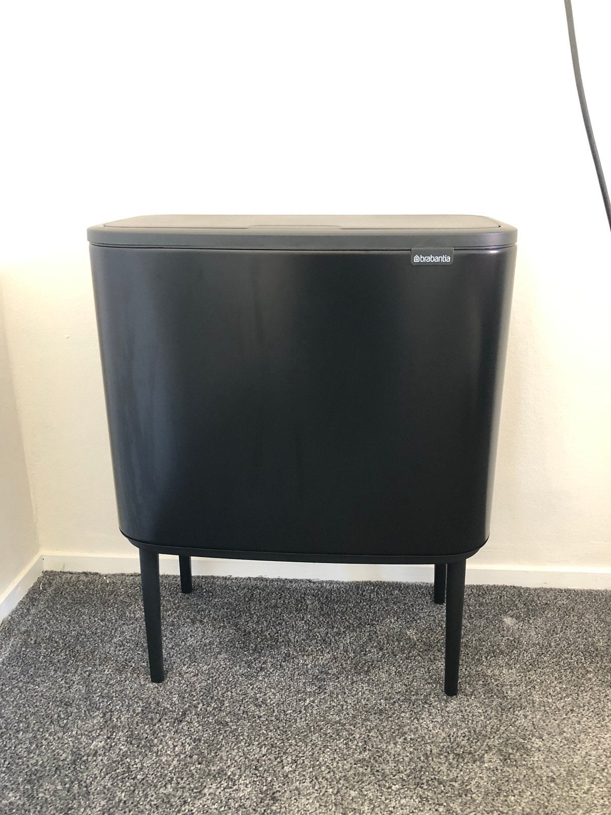 Brabantia Bo Touch Bin Prullenbak - 36L 1 vak- Matt Black, 40 liter of meer, Ophalen, Zo goed als nieuw, Rvs