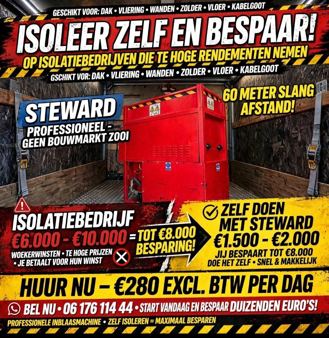 *isolatie materiaal + inblaasmachine huren - zelf isoleren