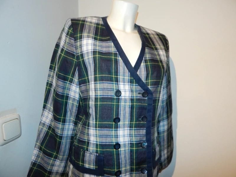 Pauw Amsterdam vintage blazer klassiek ruiten linnen 3, Maat 38/40 (M), Pauw, Zo goed als nieuw, Jasje