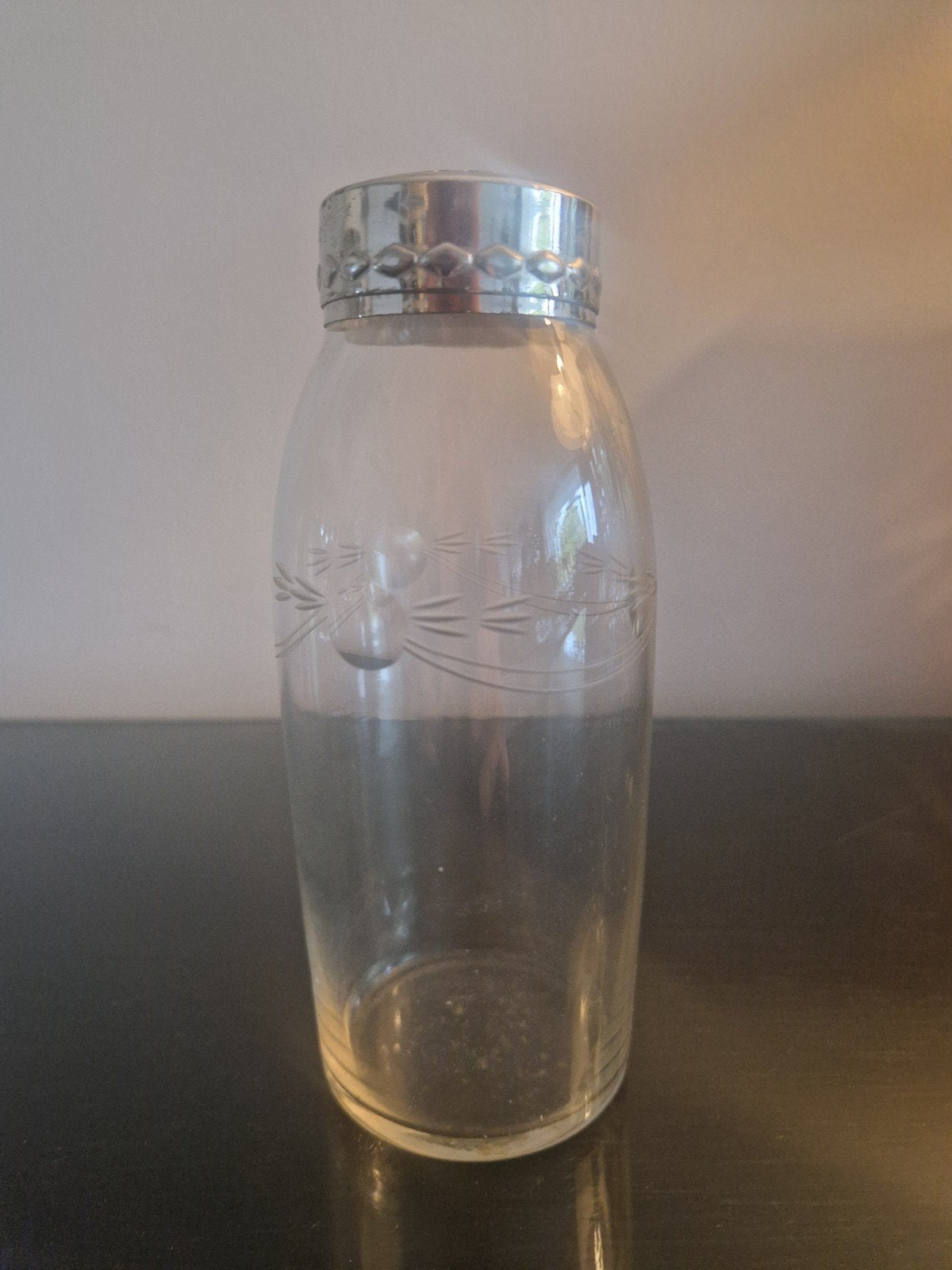 Vintage poedersuiker strooier geslepen glas, Verzamelen, Ophalen of Verzenden