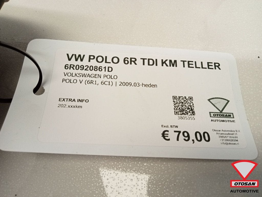 VW Polo 6R TDI KM Teller Cockpit 6R0920861D, Gebruikt, Volkswagen, Volkswagen AG, Berliner Ring 2
38440  Wolfsburg, DE