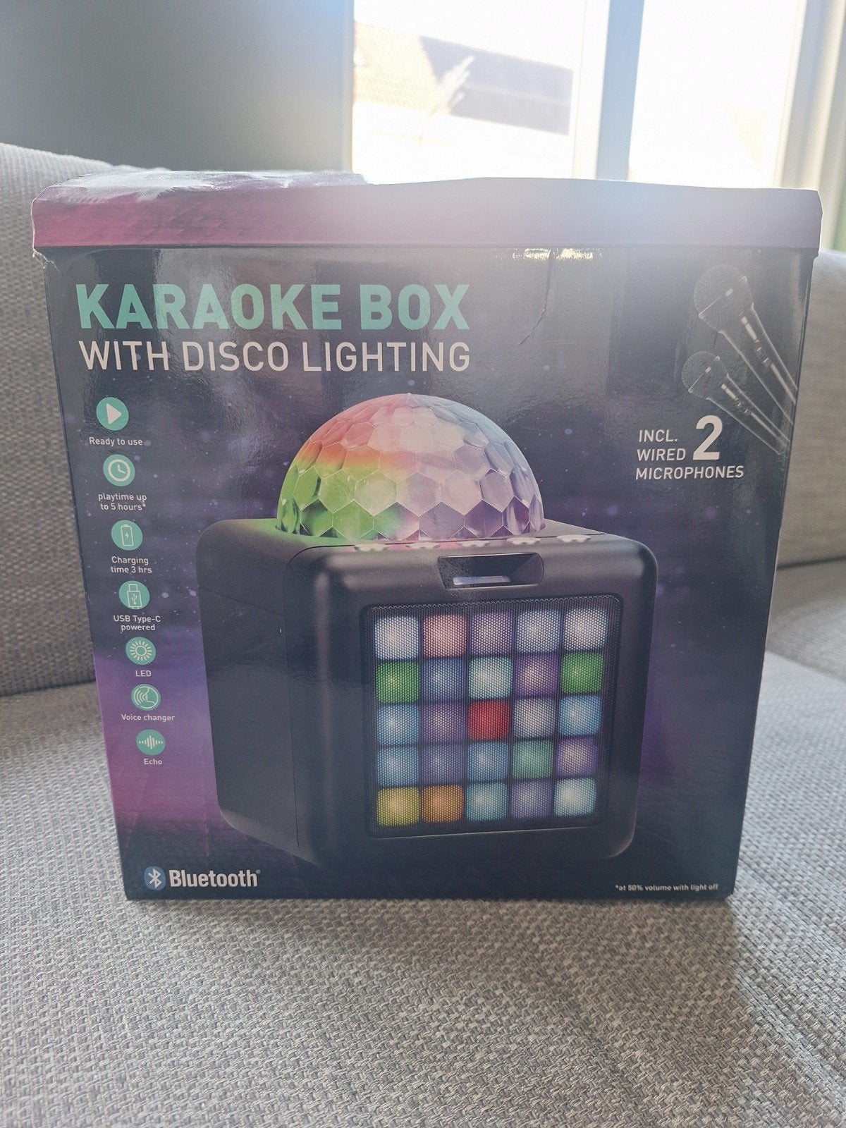 Karaokeset met lichtbol en microfoon - Zo goed als nieuw, Ophalen of Verzenden, Zo goed als nieuw, Complete set