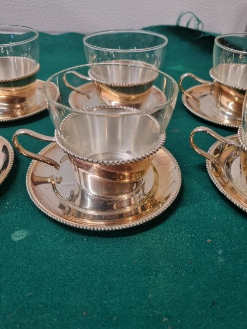 Theeglazen wmf zes stuks met schotel, Ophalen of Verzenden, 'T Olde Gre-j, Info@toldegrej.nl, Endepoelstraat 20f Didam