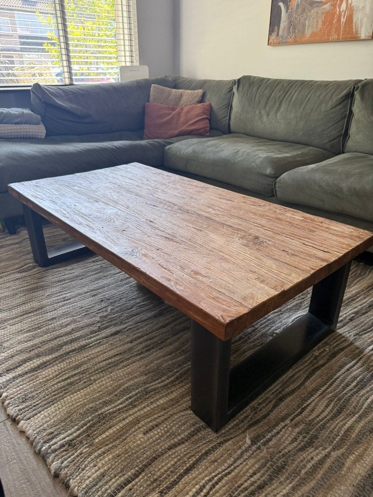 Salotnafel Romaro 135x70cm teak mix rough, Ophalen, Gebruikt, 100 tot 150 cm, Teakhout