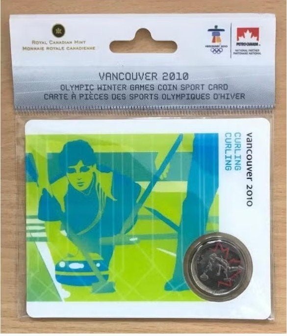 Canada - Colored Vancouver 2010 Coincard - Curling, Postzegels en Munten, Verzenden, Noord-Amerika, Setje