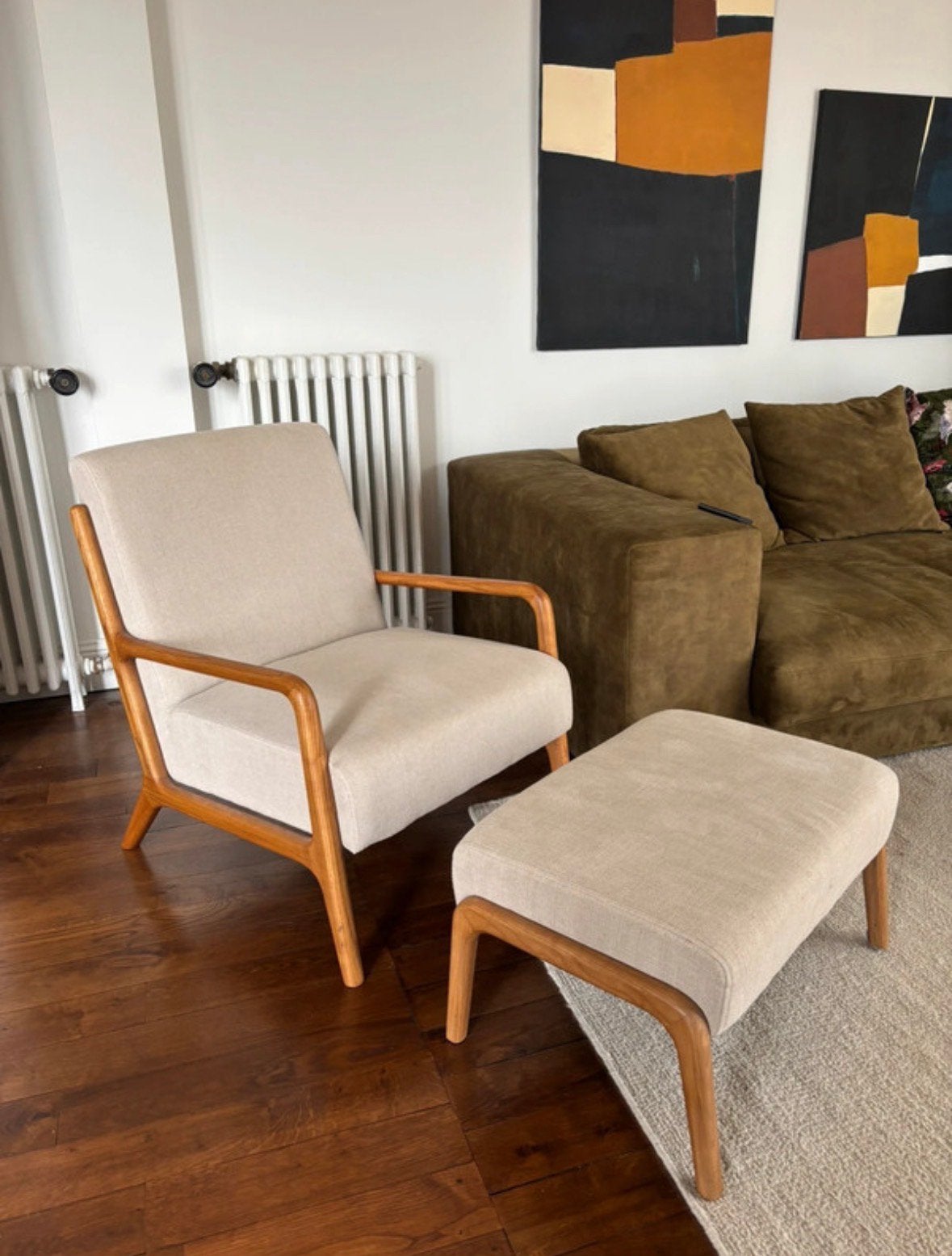 Zara home fauteuil met voetenbank, Ophalen, Zo goed als nieuw, 75 tot 100 cm, 50 tot 75 cm