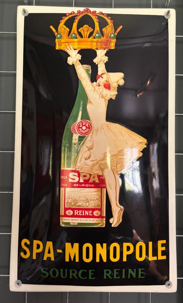 emaille reclamebord spa monopole, Ophalen of Verzenden, Nieuw, Reclamebord