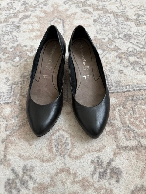 Tamaris leren pumps maat 39, Tamaris, Pumps, Verzenden, Zwart
