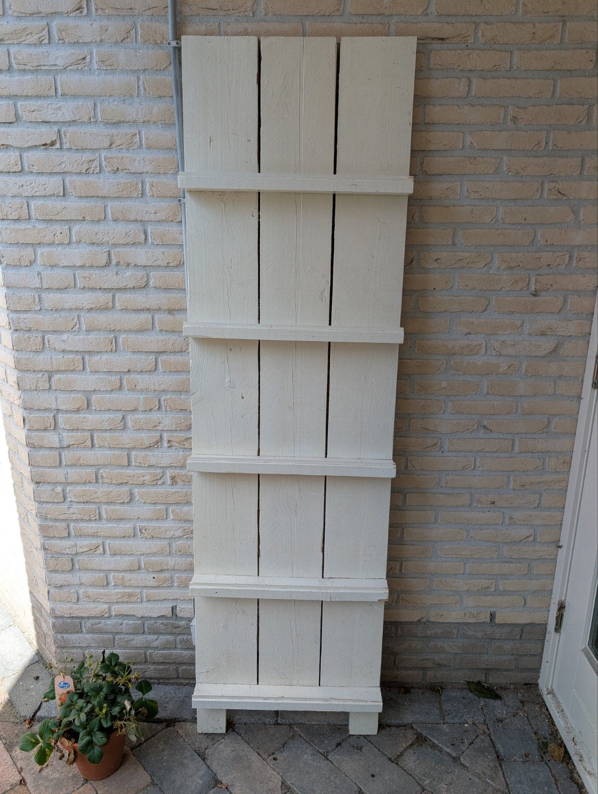 Steigerhouten foto rek, Ophalen, Zo goed als nieuw, Wit, Hout