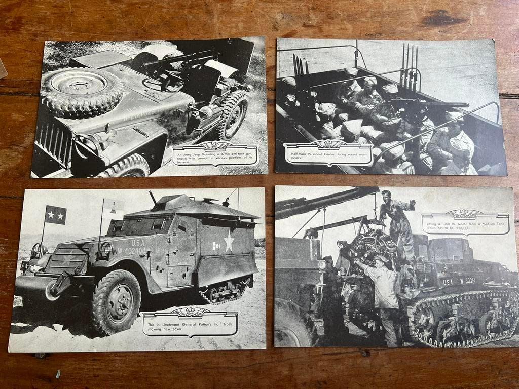 WO2 Amerikaans 4x foto's platen Willys Jeep Patton Halftrack, Ophalen of Verzenden, Duitsland