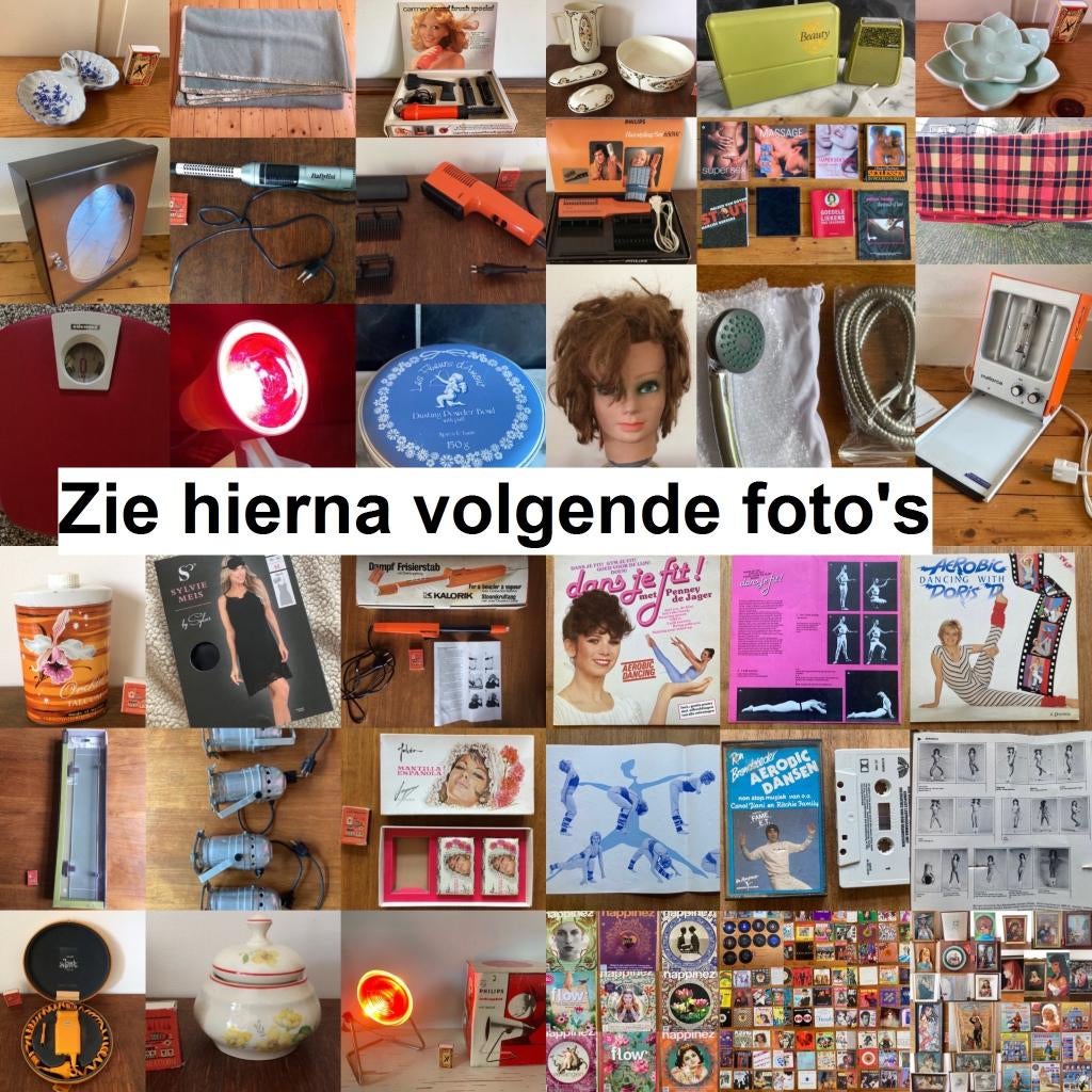 Vintage seventies schoonheidssalon kapperszaak spullen en zo, Verzamelen, Retro, Ophalen of Verzenden, Huis en Inrichting