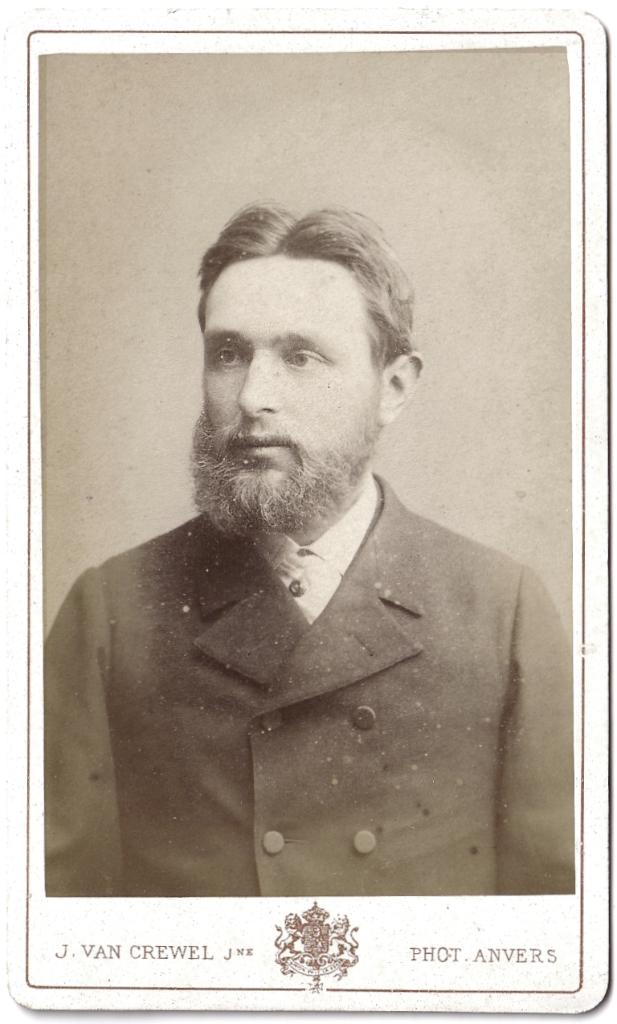 CDV dun karton - Portret Man Baard Foto Van Crewel Antwerpen, Gebruikt, Foto, Voor 1940, Buitenland