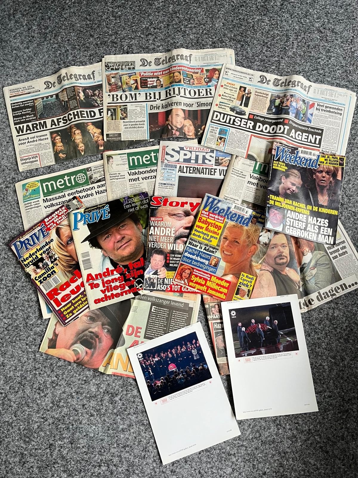 Diverse kranten en tijdschriften over André Hazes, Ophalen of Verzenden, Gelezen, Gossip of Showbizz