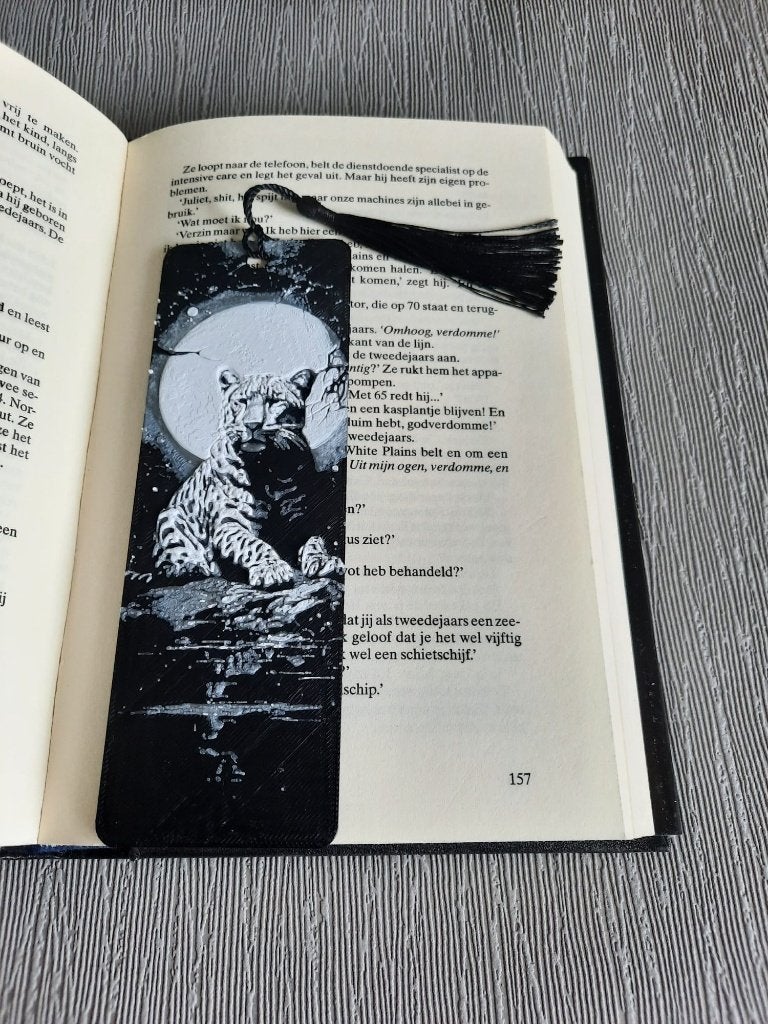 Unieke 3D Boekenlegger Tijger voor de Maan, Ophalen of Verzenden, Nieuw