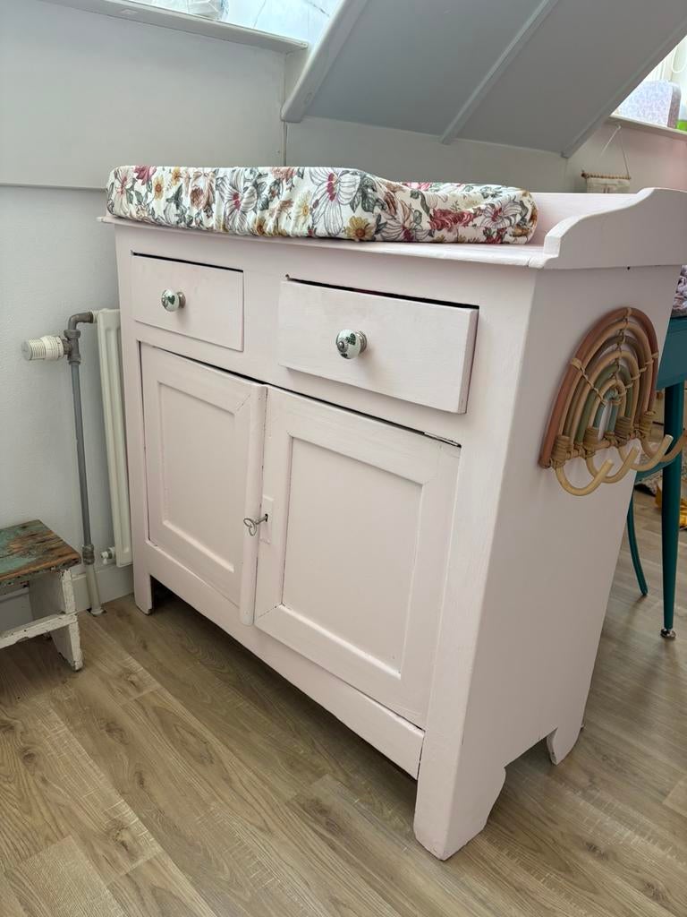 franse brocante commode roze, Ophalen, 50 tot 70 cm, 90 tot 105 cm, 100 cm of meer