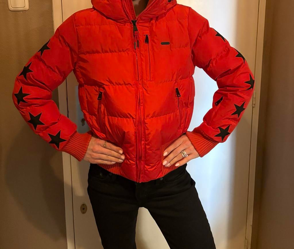 Rode Airforce jas met sterren - perfecte staat, Ophalen of Verzenden, Zo goed als nieuw, Maat 38/40 (M), Rood