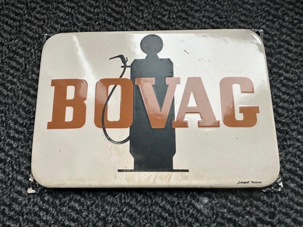 Fraai oud emaille BOVAG Benzinepomp bord., Verzamelen, Merken en Reclamevoorwerpen, Ophalen of Verzenden, Gebruikt, Reclamebord