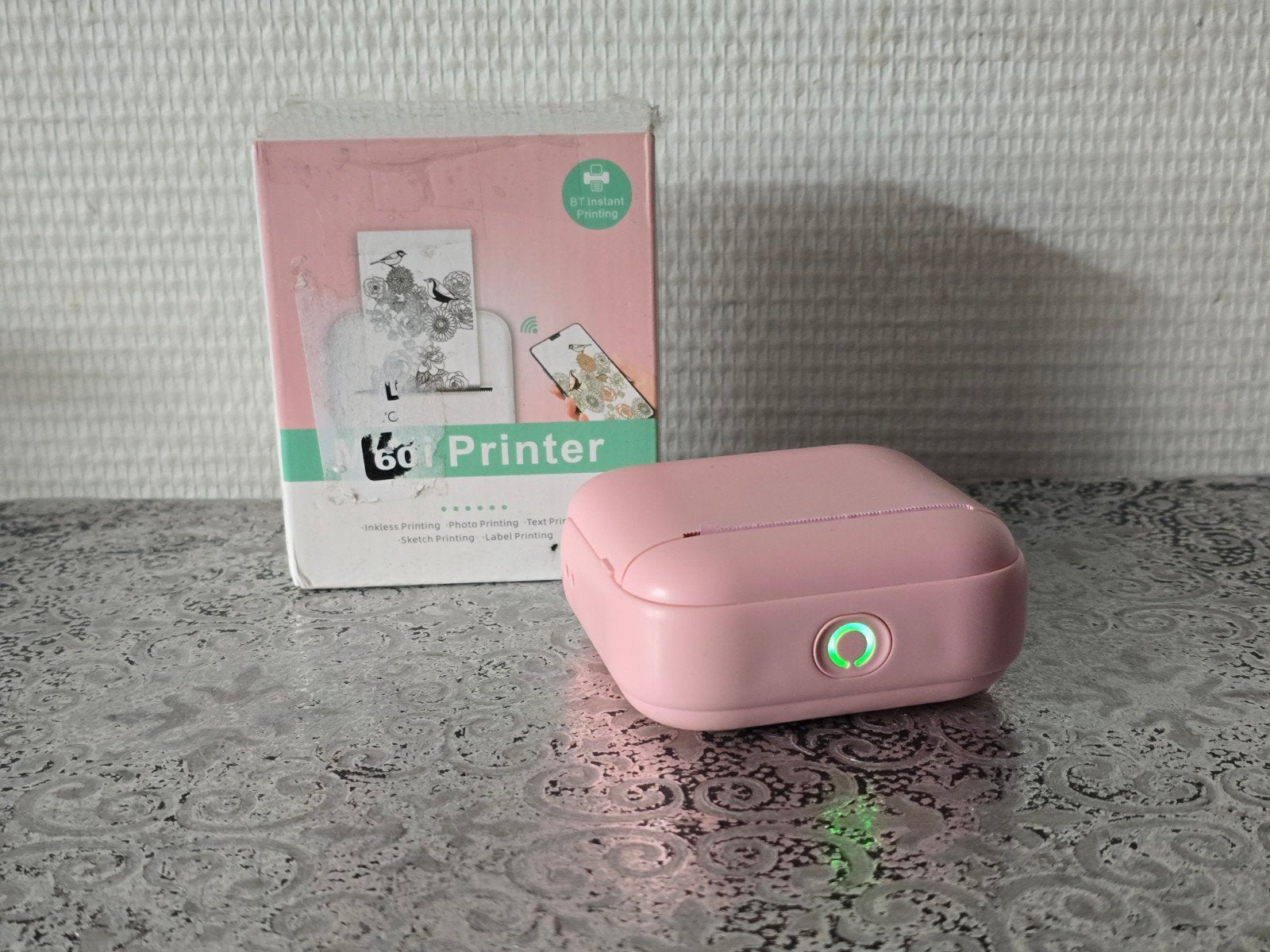 Mini Draagbare Bluetooth Thermische Printer Roze, Computers en Software, Printers, Gebruikt, Printer, Thermo-printer, Zwart-en-wit printen