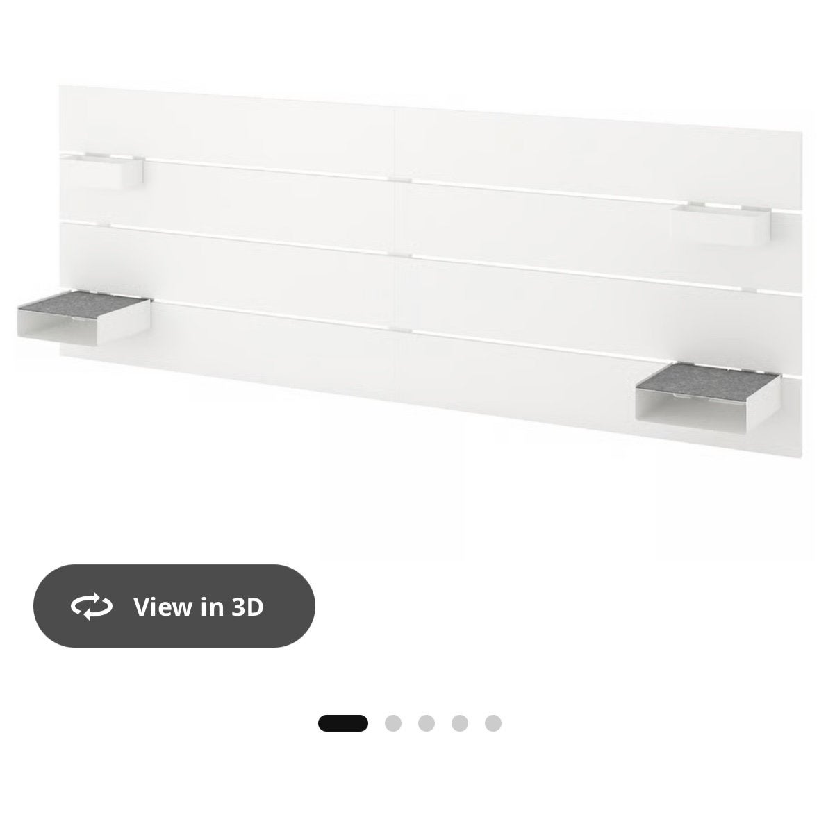 Hoofdbord 2 persoonsbed Nordli Ikea wit met lades, Ophalen, Wit, Tweepersoons, Zo goed als nieuw