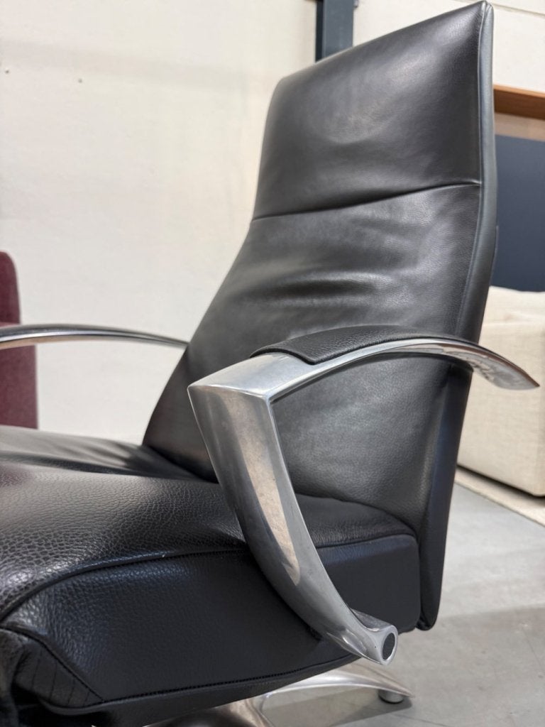 Als nieuw Jori Brainbuilder Relaxfauteuil zwart leer Stoel, Huis en Inrichting, Jori, Ophalen of Verzenden, Zo goed als nieuw