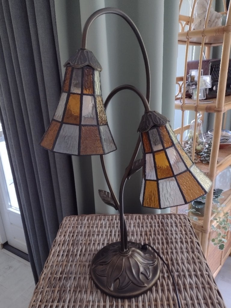 Prachtige tiffany staande lamp heel mooi en nieuw, Ophalen, Tiffany lamp, E14 (klein), Nieuw