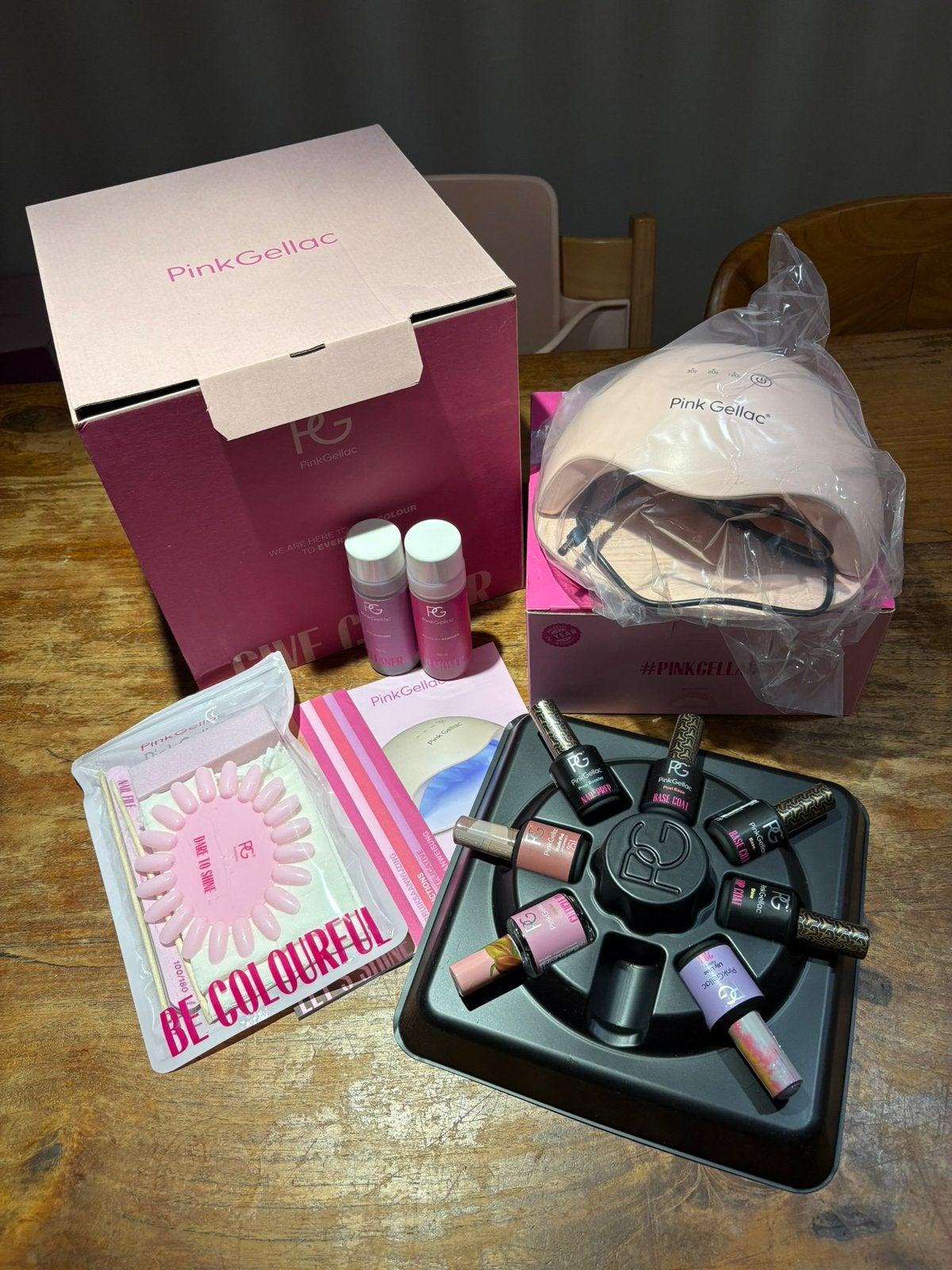 Nieuwe pink gellac set peel base, Ophalen of Verzenden, Nieuw, Overige kleuren, Handen en Nagels