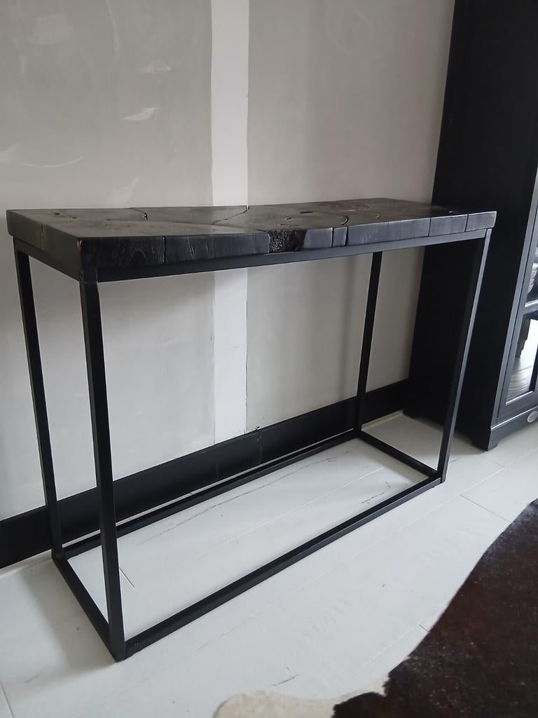 Sidetable zwart nieuwstaat., Ophalen, MODERN, 100 tot 150 cm, Teakhout